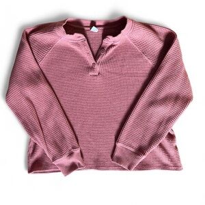 Old Navy Rose Waffle Knit Henley